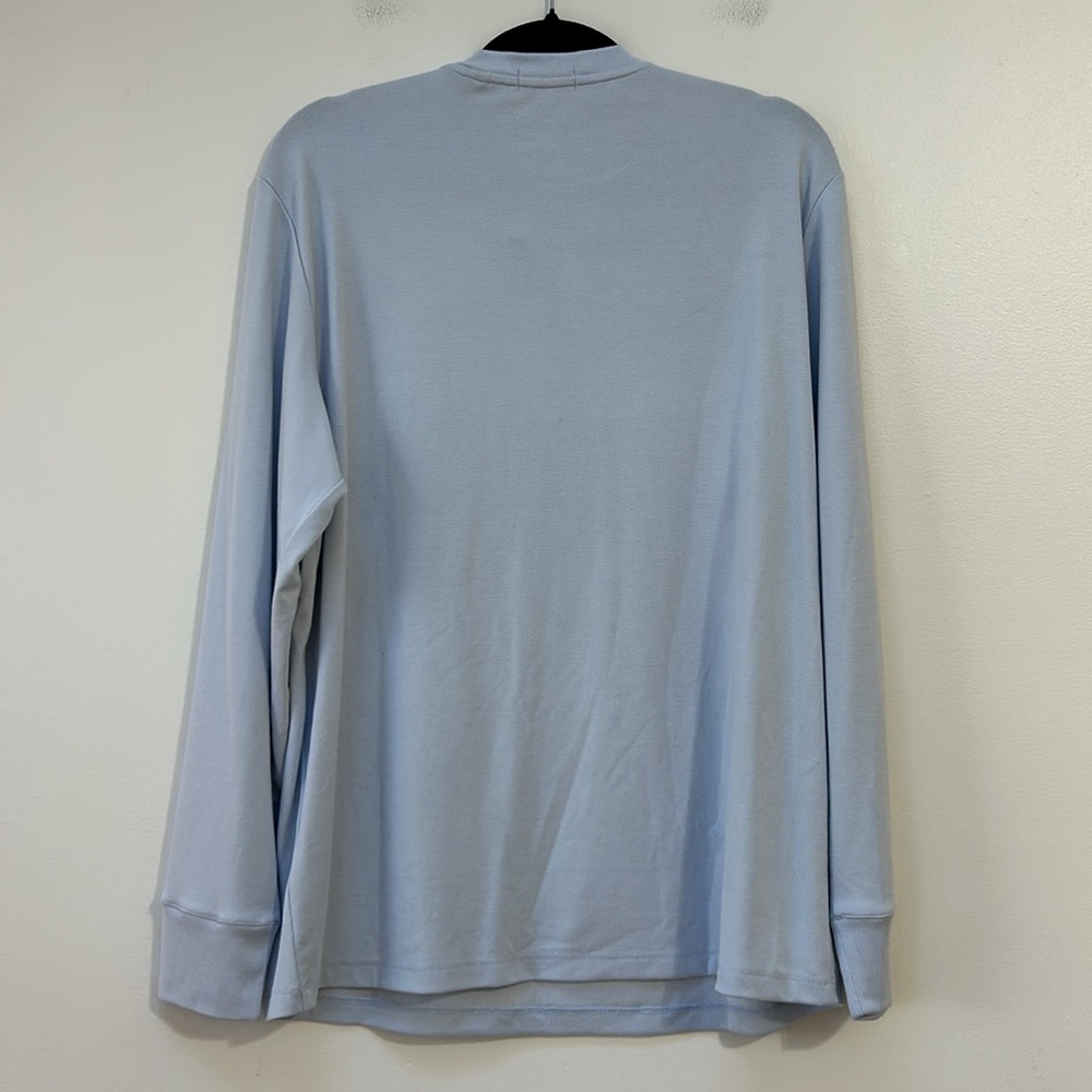Theory Essential Long-Sleeve Tee in Anemone Modal Jersey Size XL - Picture 4 of 5